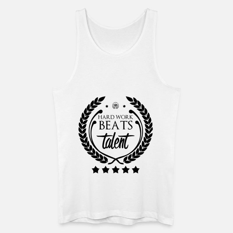 HARTE ARBEIT BEATS TALENT - Männer Bio Tank Top - Weiß