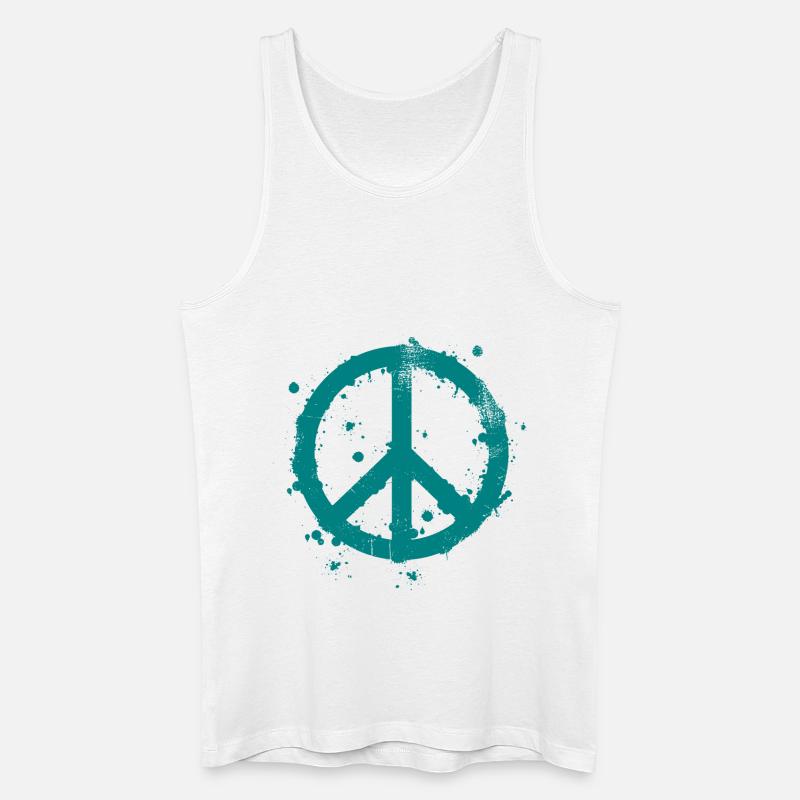 Friedenszeichen - Männer Bio Tank Top - Weiß