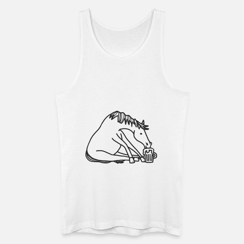 Pferde Bier trinken - Männer Bio Tank Top - Weiß