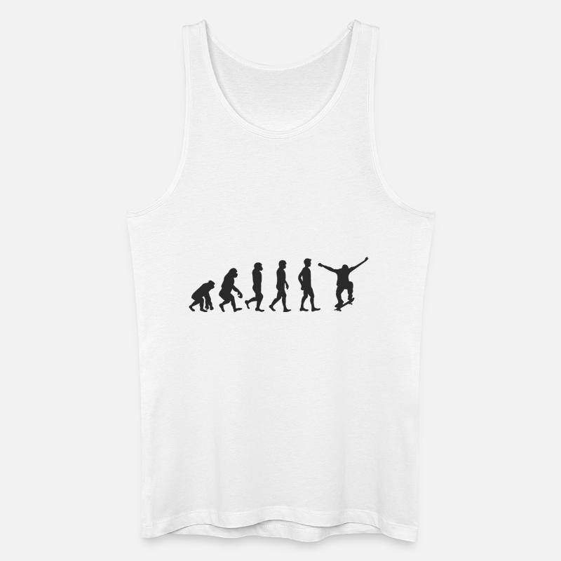 Evolution Skater - Männer Bio Tank Top - Weiß