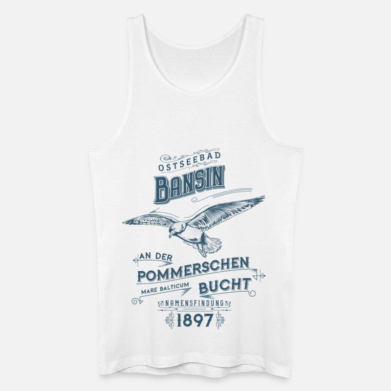 Ostseebad Bansin - Männer Bio Tank Top - Weiß