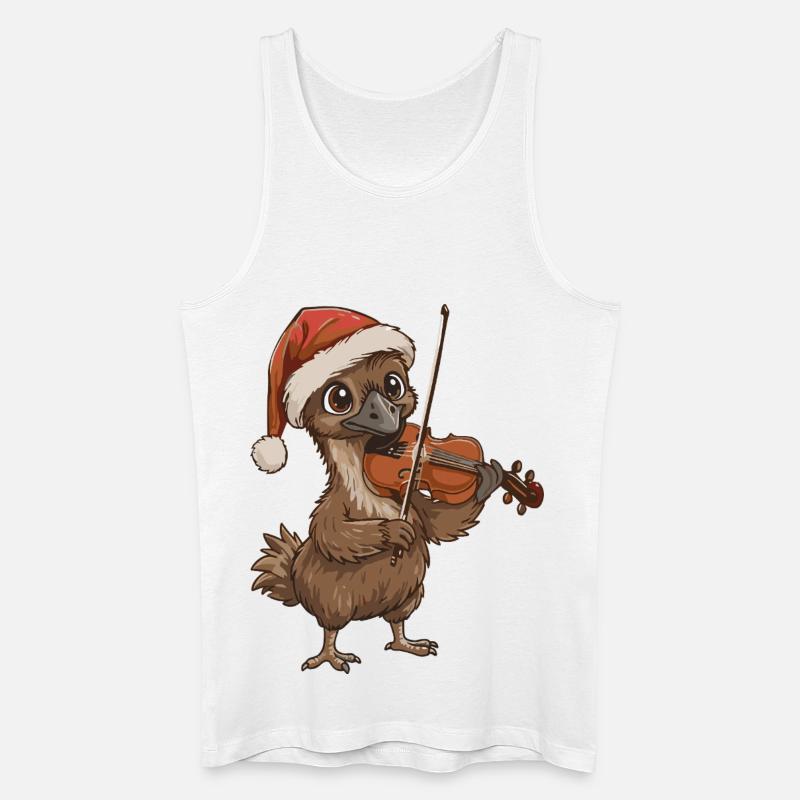 Weihnachts-Emu-Vogel spielt Geigenkunst - Männer Bio Tank Top - Weiß