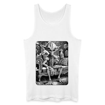 Comic-Shirt: Alien in entspannter Atmosphäre. - Männer Bio Tank Top - Weiß - Vorne