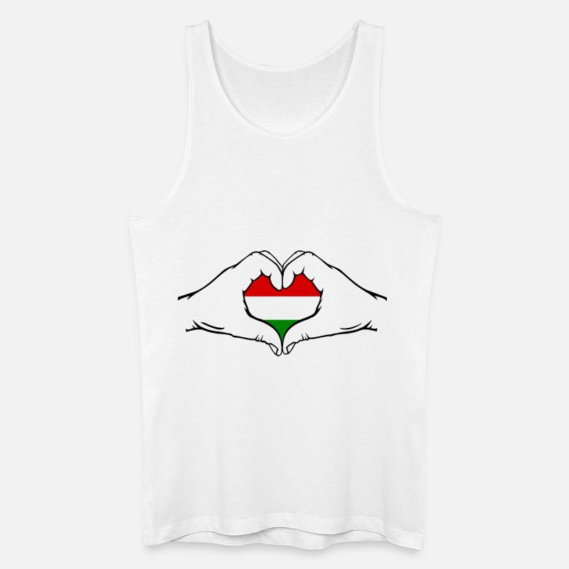Ungarn Flagge Herzform - Männer Bio Tank Top - Weiß