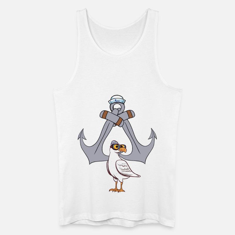 Anker Matrose maritim Möwe Seefahrt Seemann Ahoi - Männer Bio Tank Top - Weiß
