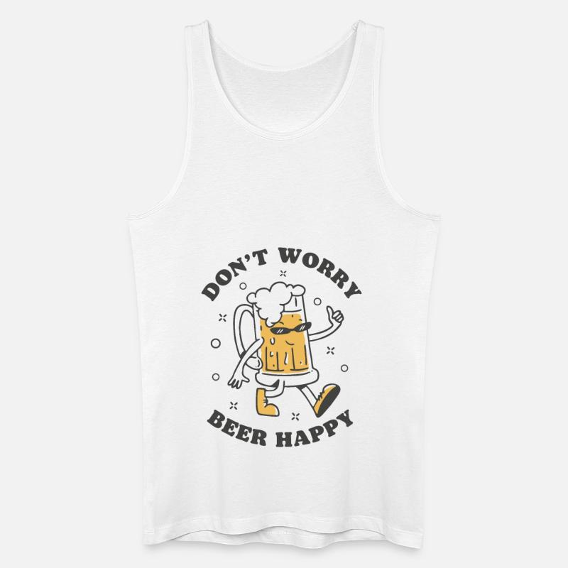 Don't Worry Beer Happy - Männer Bio Tank Top - Weiß