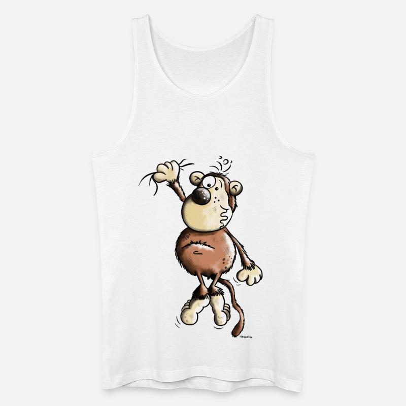 Abenteuerlustiger Affe - Männer Bio Tank Top - Weiß