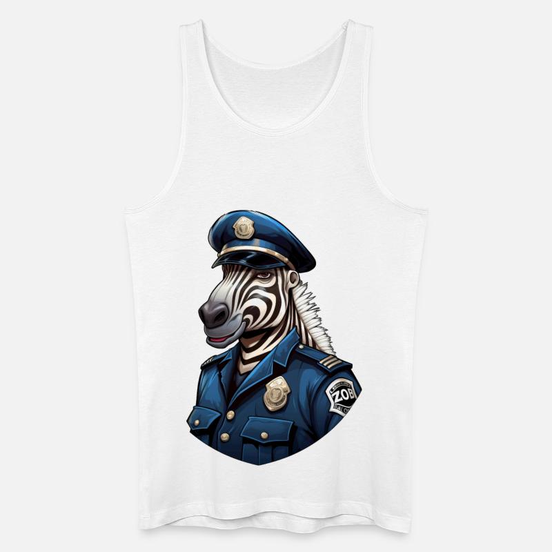 Zebra Polizist - Männer Bio Tank Top - Weiß