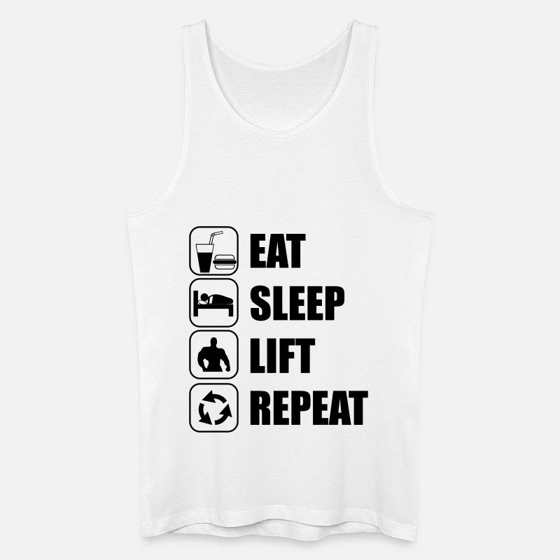 Eat Sleep Lift Repeat - Männer Bio Tank Top - Weiß