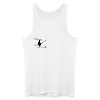 Angler Heartbeat – Cadeau pour les amateurs de pêche, Coeur - Débardeur bio Homme - blanc - Devant