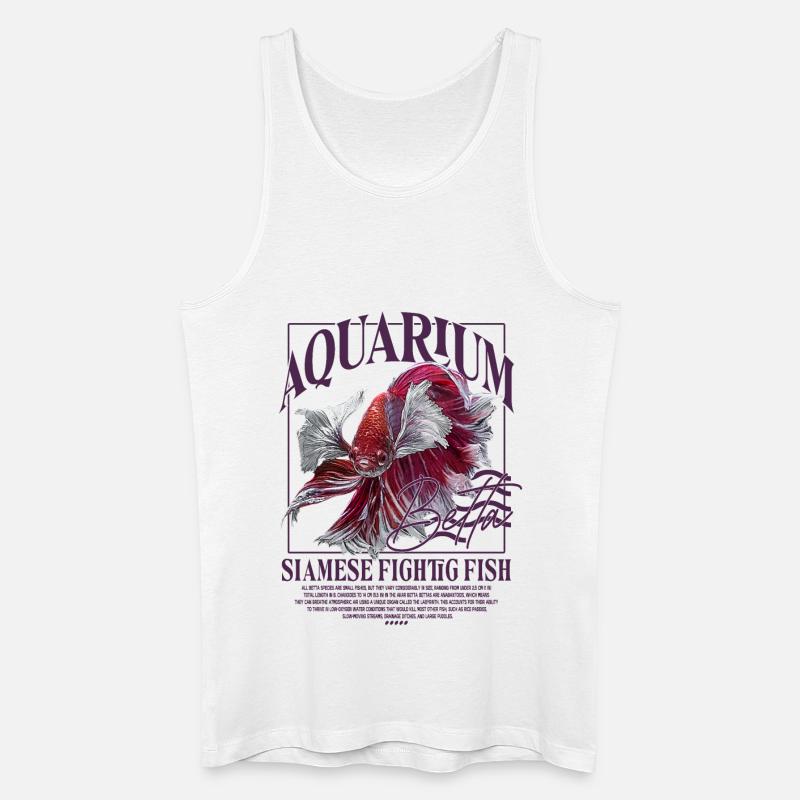 Betta Betta Poisson de combat - Débardeur bio Homme - blanc