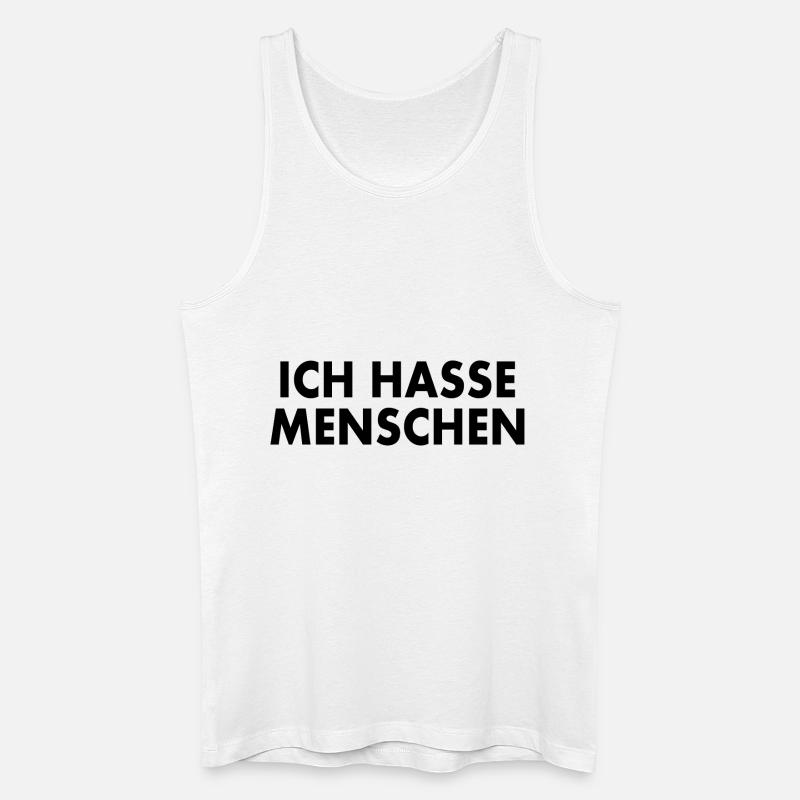 Ich hasse menschen - Männer Bio Tank Top - Weiß