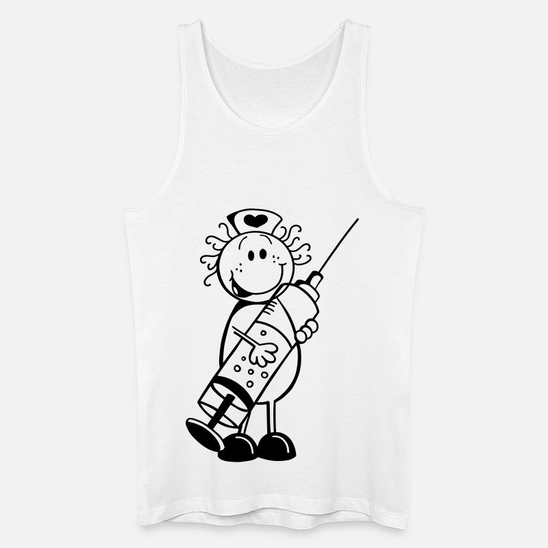 Krankenschwester Strichmännchen - Geschenk - Männer Bio Tank Top - Weiß