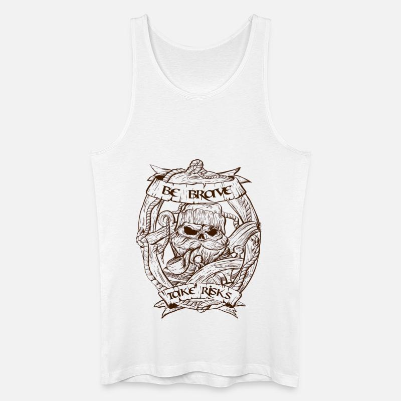 Fisherman scull design - Männer Bio Tank Top - Weiß