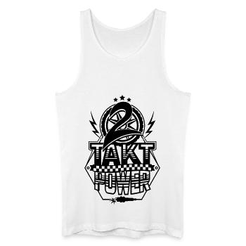 2-Takt-Power / Zweitakt Power - Männer Bio Tank Top - Weiß - Vorne