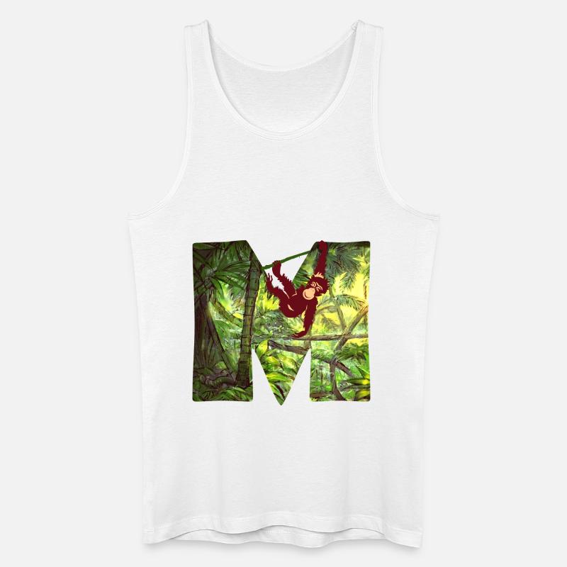 dschungel mit affe m - Männer Bio Tank Top - Weiß