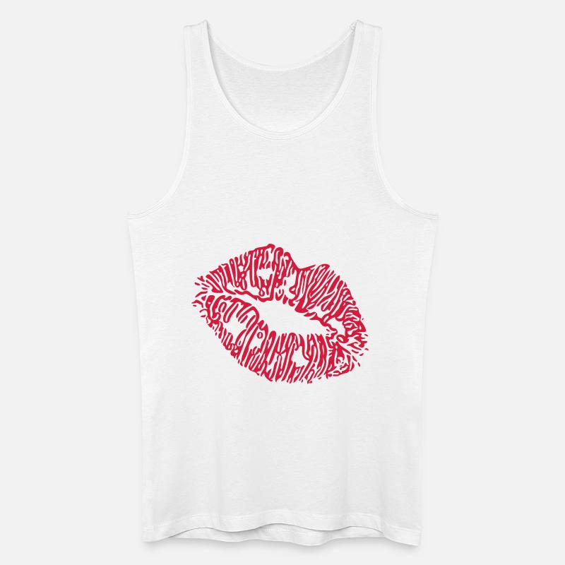 lips - Men’s Organic Tank Top - white