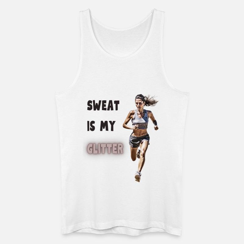 Sweat is my glitter - Männer Bio Tank Top - Weiß