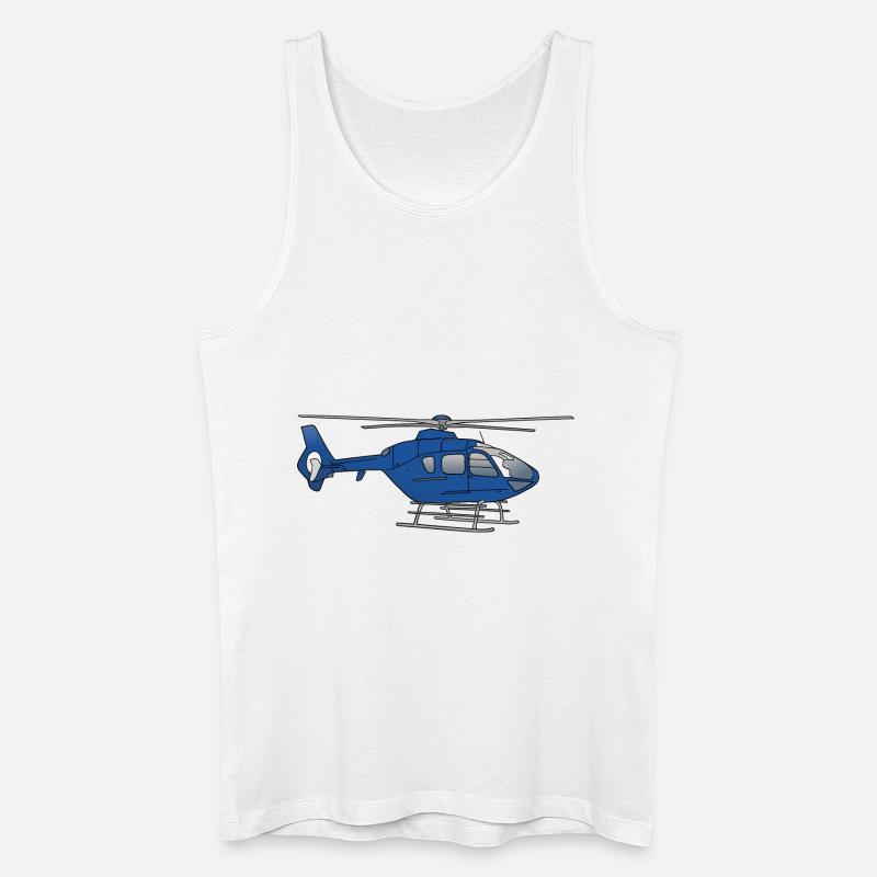 Blauer Hubschrauber Helikopter - Männer Bio Tank Top - Weiß