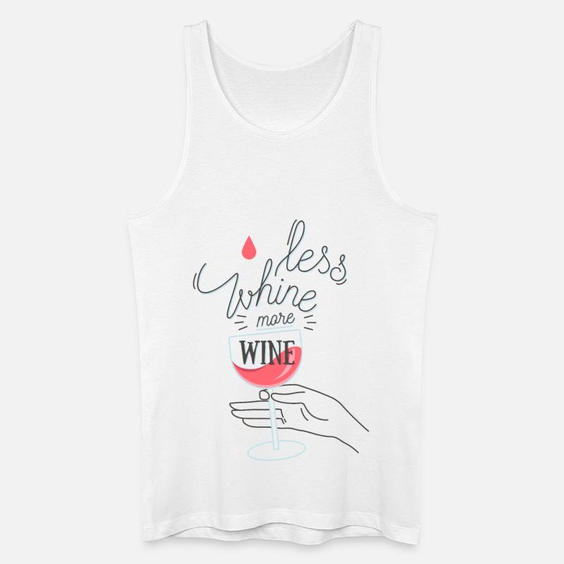 Less Whine more Wine - Männer Bio Tank Top - Weiß