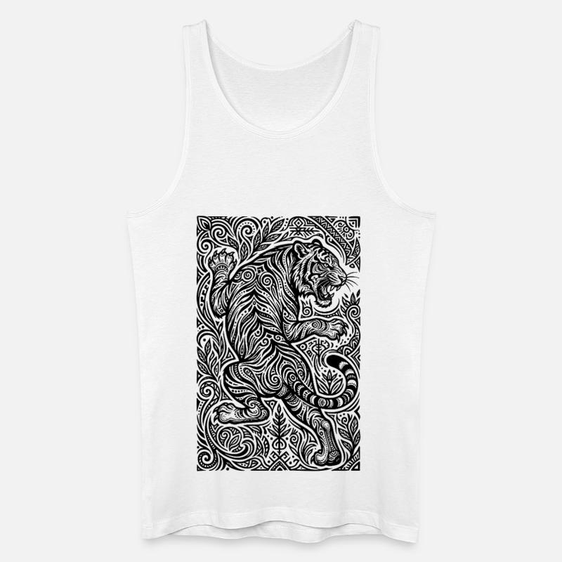 Tiger Ornament Muster - Männer Bio Tank Top - Weiß