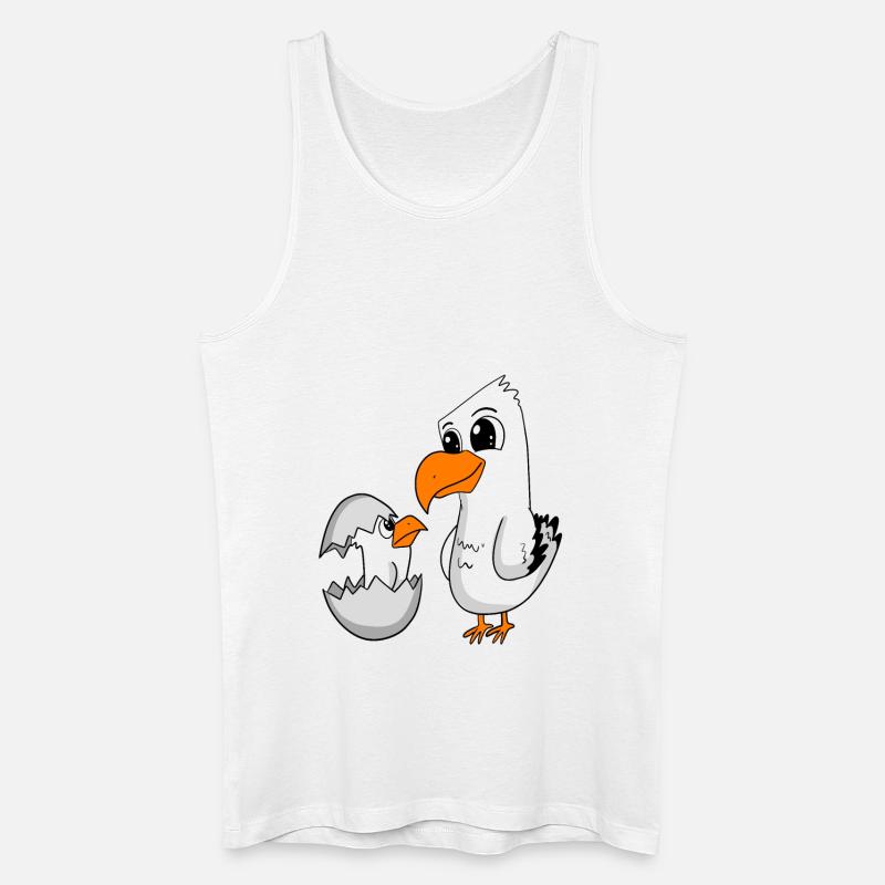Möwe mit Baby Möwe - Männer Bio Tank Top - Weiß