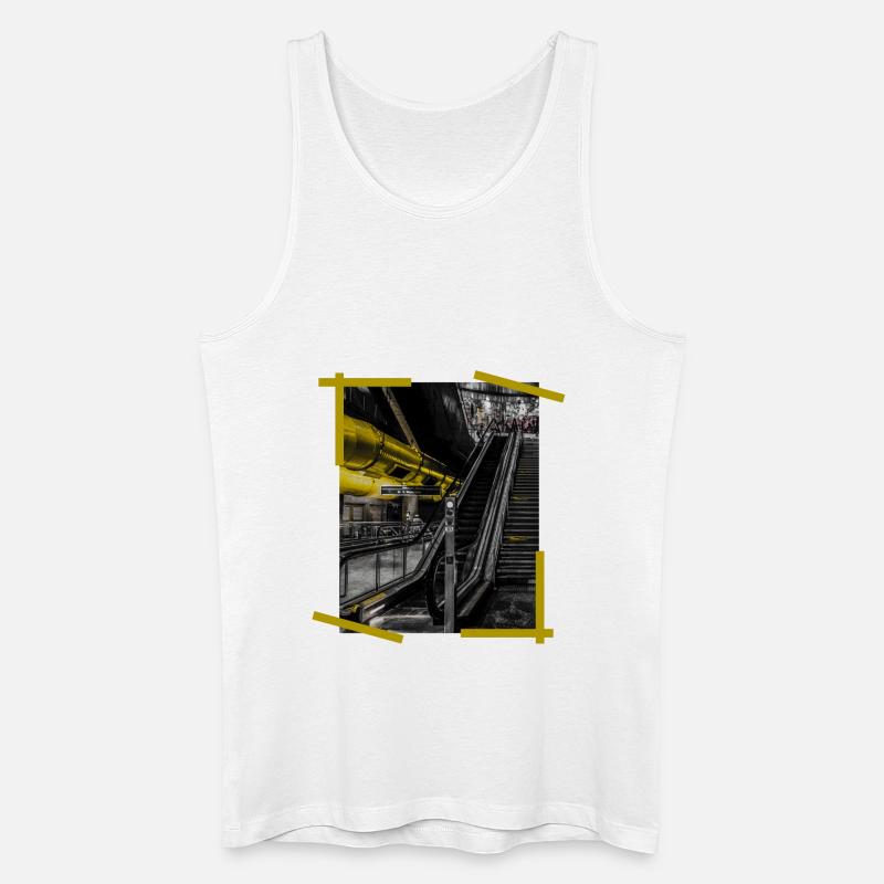 Bahnhof Poster - Männer Bio Tank Top - Weiß