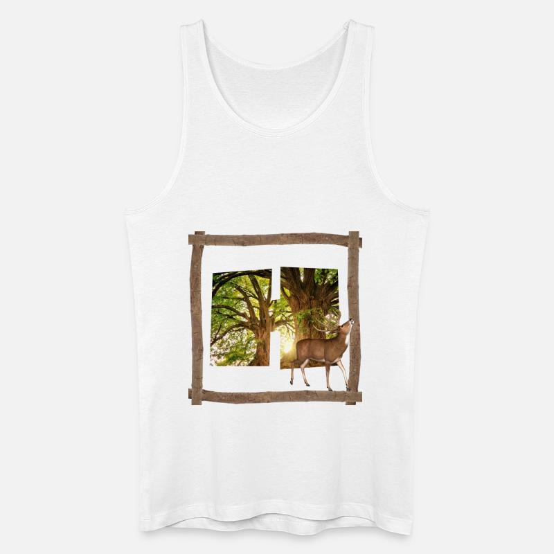 wald mit hirsch h - Männer Bio Tank Top - Weiß