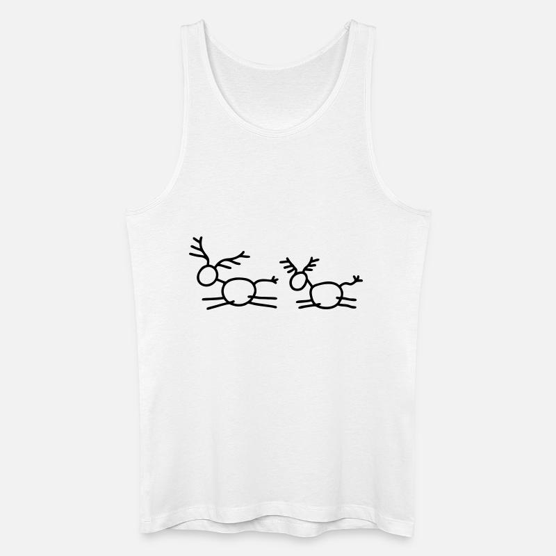 2 Springende Hirsche - Männer Bio Tank Top - Weiß