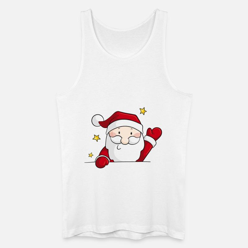Comic Weihnachtsmann - Männer Bio Tank Top - Weiß