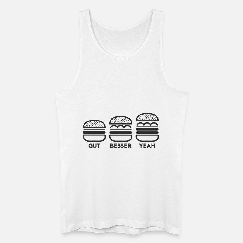 GUT BESSER YEAH BURGER - Männer Bio Tank Top - Weiß