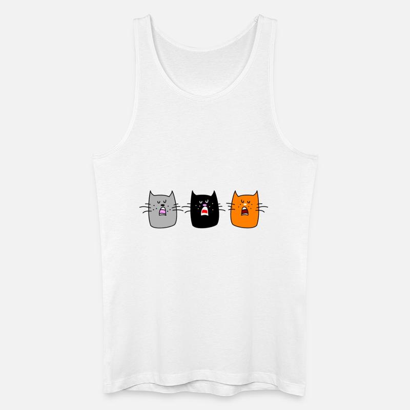 Katzenkonzert (b) - Männer Bio Tank Top - Weiß