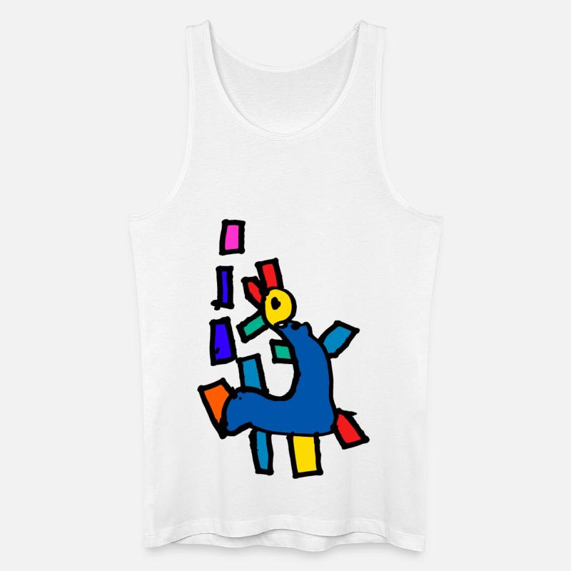 Dino - Männer Bio Tank Top - Weiß