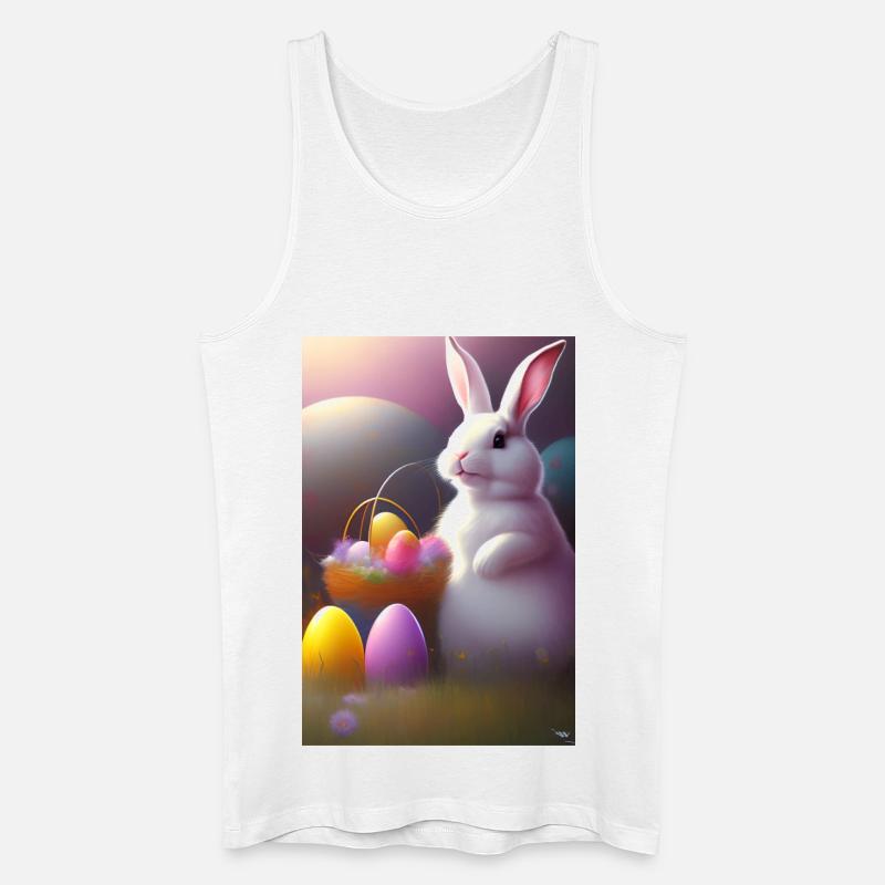 Osterhase mit Oster Eier - Männer Bio Tank Top - Weiß