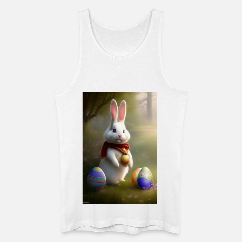 Osterhase mit Oster Eier - Männer Bio Tank Top - Weiß