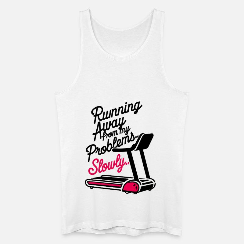 Running from Problems - Slowly - Männer Bio Tank Top - Weiß