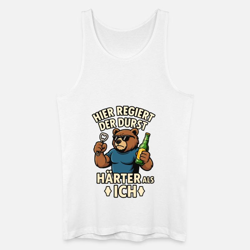 Durstbär - Härter als ich - Männer Bio Tank Top - Weiß