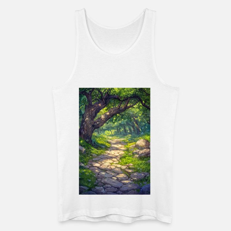 Illustration einer Waldlandschaft - Männer Bio Tank Top - Weiß