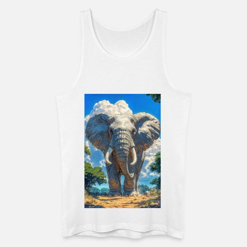 Illustration eines Elefanten - Männer Bio Tank Top - Weiß
