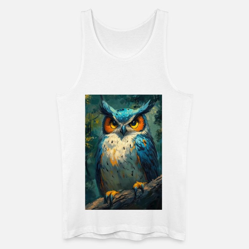 Illustration einer Eule - Männer Bio Tank Top - Weiß