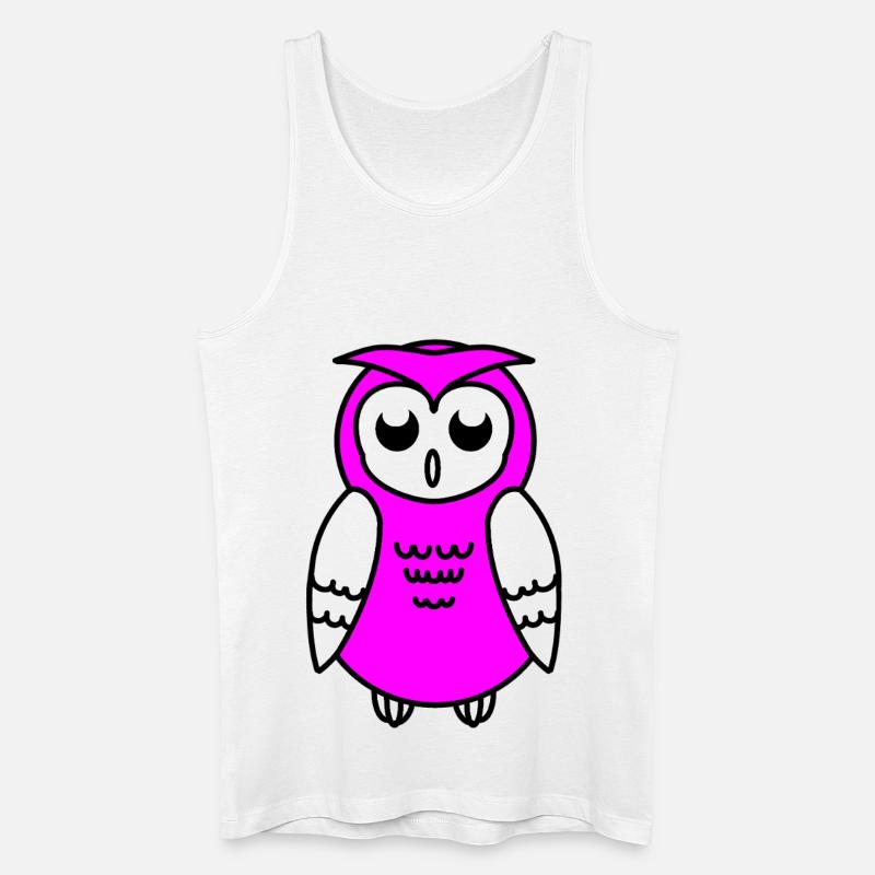 Eule - Männer Bio Tank Top - Weiß