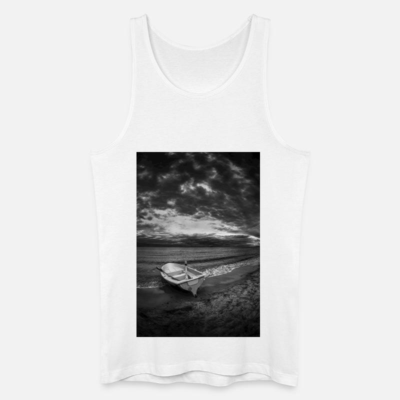 Ein Boot an einem dunklen Ufer - Männer Bio Tank Top - Weiß
