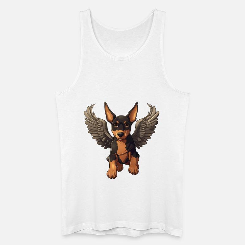 Dobermann Engel Welpe Design - Männer Bio Tank Top - Weiß