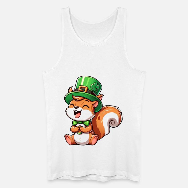 Freches Eichhörnchen St. Patricks - Männer Bio Tank Top - Weiß