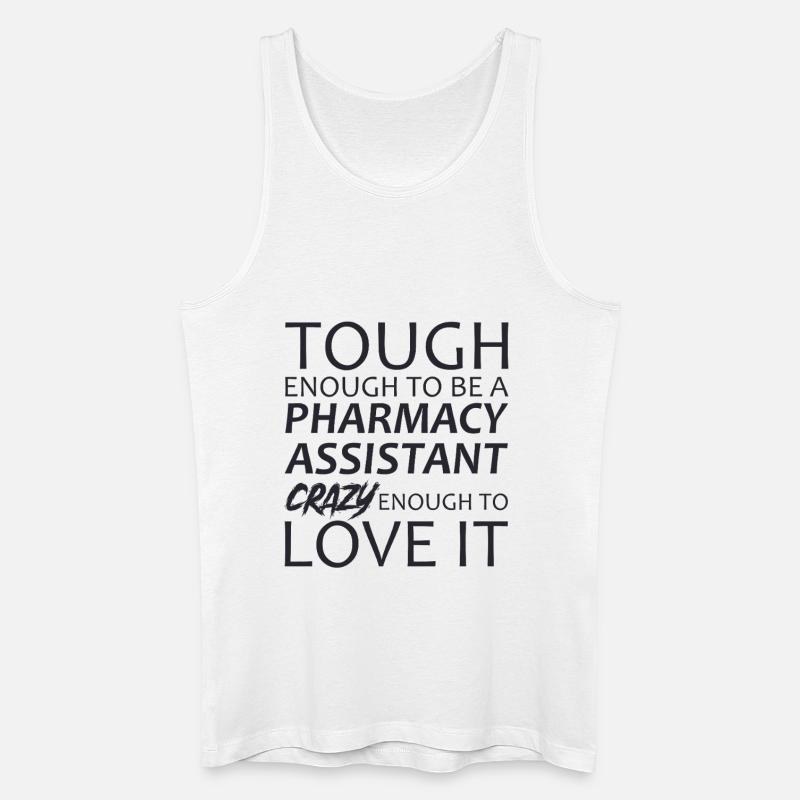 Pharmacy assistant Crazy - Männer Bio Tank Top - Weiß