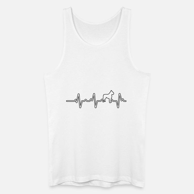 Boxer Herzschlag - Männer Bio Tank Top - Weiß