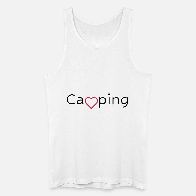 Camping mit Herz - Männer Bio Tank Top - Weiß
