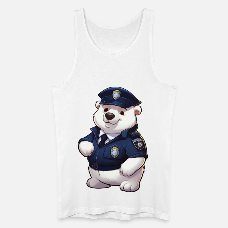 Polizei Eisbärin - Männer Bio Tank Top - Weiß
