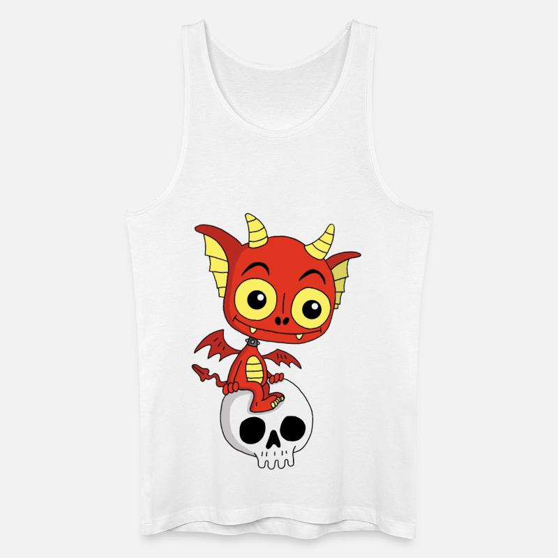 Kleiner Dämon ruht sich aus - Männer Bio Tank Top - Weiß