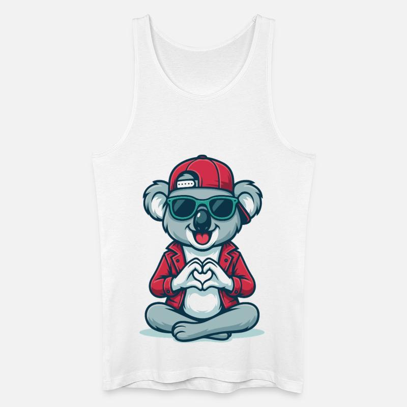 Chill Heart Koala - Männer Bio Tank Top - Weiß